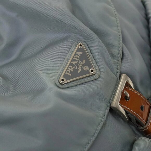PRADA Backpack Nylon Light Blue Silver Auth - Picture 10 of 16